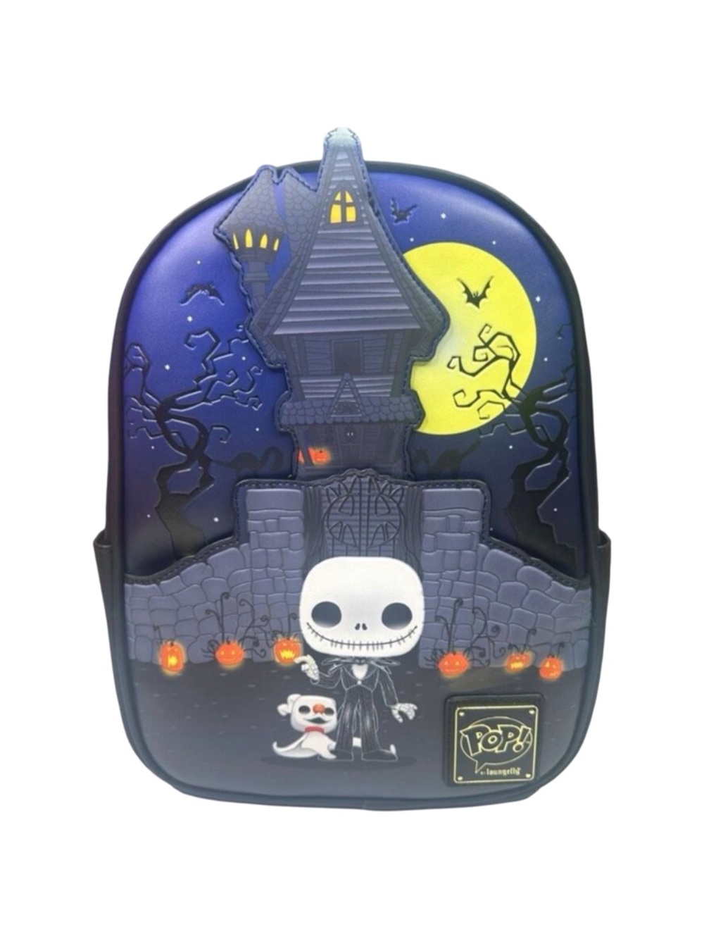 POP! by Loungefly Disney NBC Jack Skellington House Mini Backpack 4.5"x 9"x 12"